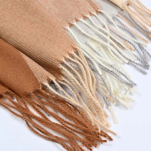 Luxury Fashion Autumn Winter Neck Scarf Warm Bicolor Imitated Cashmere Winter Scarf For Women