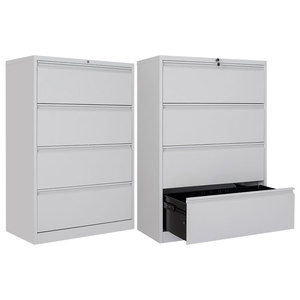 Classeur suspendu en papier A4 armoire de rangement en acier large de faible hauteur modulaire 2/3/4 tiroirs classeur d'atelier de bureau - Product Image 1