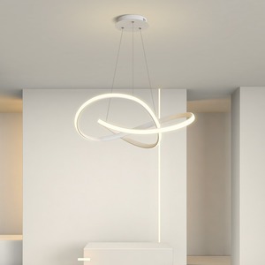 Lustre suspendu contemporain de luxe en acrylique nordique moderne LED suspendu au plafond Globe anneau télécommande pendentif cercle - Product Image 5