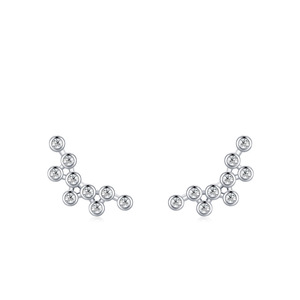 Pendientes colgantes de burbujas de circonia de corte redondo en plata de ley S925, versión de cobre personalizable, regalo creativo para mujeres - Product Image 1
