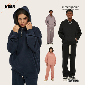 Sudadera con capucha de lana de invierno de algodón grueso de alta calidad personalizada 100% algodón de talla grande sudaderas con capucha para hombres - Product Image 1