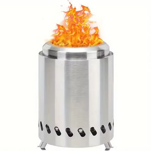 Mini poêle d'extérieur en acier inoxydable pour foyer de table portable avec support à faible fumée pour le camping - Product Image 2