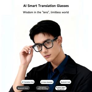 Enregistrement vidéo HD avec reconnaissance d'objets par IA, lecture de musique, enregistrement vocal, appels Bluetooth - Product Image 1