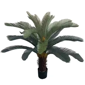 Sago - Árvore de plástico para decoração de interiores e exteriores, popularmente quase natural, planta de palmeira Cycas Revoluta, planta falsa para decoração de interiores e exteriores