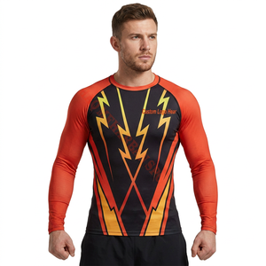Chemise de compression à manches longues pour homme, imprimée par sublimation, séchage rapide, en spandex et polyester - Product Image 5