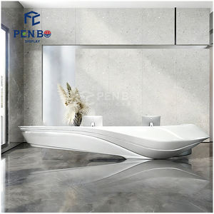 Mostrador de Recepción de Mármol Resistente a los Arañazos, Mostrador de Caja para Salón de Belleza, Mostrador de Recepción Personalizado para Spa, Salón de Uñas y Salón de Belleza - Product Image 1