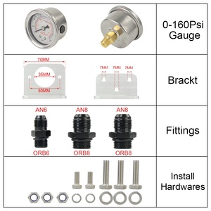 Régulateur de pression de carburant bypass réglable en aluminium billette <span class=keywords><strong>compatible</strong></span> <span class=keywords><strong>E85</strong></span> 12-880 avec raccords AN6*1 AN8*2 PQY-FPR98 - Product Image 2