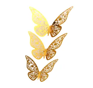 子供のためのエレガントな蝶の壁紙ステッカー中空のパーティーとフェスティバルの装飾カードホルダーゴブレットガラスカード用品