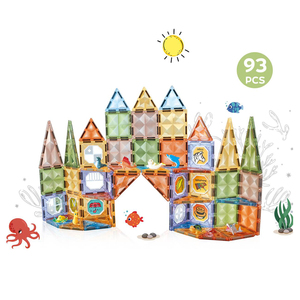 Bloques de construcción magnéticos de diamante de 7,5 cm, bloques de construcción de gran tamaño, azulejos de construcción para niños, 85 105 Uds., venta al por mayor de fábrica - Product Image 1