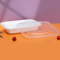 Contenedores Rectangulares Desechables de Plástico PP para Alimentos, Aptos para Microondas, Envases para Llevar