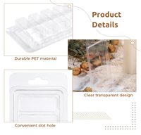 Moules en plastique transparent jetables à 5 cavités pour la fabrication de bougies, de tartes et d'artisanat DIY, pour l'emballage et l'utilisation alimentaire