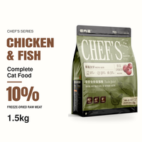 Nourriture sèche pour chats riche en protéines, formule poulet et poisson avec viande lyophilisée et canneberges, nutrition complète sans céréales