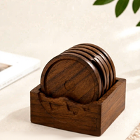Sous-verre anti-brûlure en bois massif de noyer noir haut de gamme pour café, thé et collations, idéal pour la maison, la salle à manger et le bureau