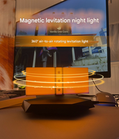 Lámpara Magnética Levitante Moderna Wolongmountain3D, Luz LED Táctil Flotante de 360°, Decoración para el Hogar, Luz Nocturna RGB