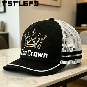 Gorra Trucker de Lona Estructurada de 5 Paneles con Logotipo Personalizado, Venta al por Mayor, Bordada, con Visera de Malla y Cierre Snapback de Una Sola Fila - Product Image 1