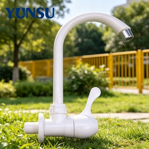 YUNSU White Brass Kitchen Faucet Single Handle Deck <b>Mounted</b> 6-7.9in Modern Minimalist Design Ceramic Valve Core Pull <b>Spray</b> Easy - Product Image 1