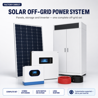 Système d'alimentation solaire hors réseau complet avec panneaux, stockage, onduleur hybride avec raccordement au réseau pour l'alimentation de secours à domicile