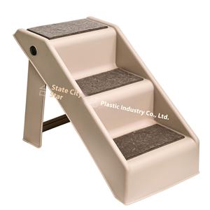 छोटे कुत्ते और बुजुर्ग पालतू फोल्डिंग प्लास्टिक सीढ़ियों के साथ कुत्ते की सीढ़ियों के साथ सीढ़ियों के साथ बिस्तर के सोफे और उच्च स्थानों के लिए - Product Image 1