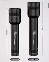 Mini lampe torche LED rechargeable USB portable EDC, corps en alliage d'aluminium, fonction zoom télescopique, 1000 lumens, modèle M03