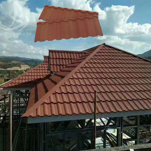 Draps de toit <span class=keywords><strong>en</strong></span> métal revêtu de pierre décorative, plante classique, approvisionnement de plaques, <span class=keywords><strong>en</strong></span> aluminium-zinc, noir ondulé - Product Image 4