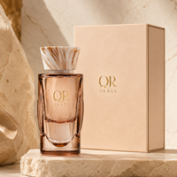 Flacon de parfum rectangulaire personnalisé de 50 ml, design sérigraphié, flacon de parfum en verre de luxe, flacon en verre haut de gamme pour les parfums