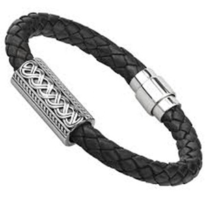 <span class=keywords><strong>Bracelet</strong></span> en argent Sterling 925 pour <span class=keywords><strong>homme</strong></span>, bijoux en <span class=keywords><strong>cuir</strong></span> noir pour adolescents, tressé, prix d'usine - Product Image 1