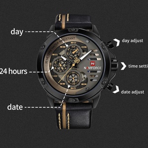 NAVIFORCE Mens Watch Top Brand Luxury Waterproof 24 Hour Date Quartz Watch Man Leather Sport WristWatch Men Waterproof <b>Clock</b> - Product Image 4