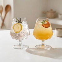 Verres à vin créatifs en cristal de diamant, à pied épais, soufflés à la machine, style américain, pour le brandy, la tequila, les fêtes et les bars
