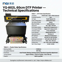 Máquina de impresión DTF de 60 cm con dos cabezales de impresión I3200, impresora DTF para impresión por transferencia de calor en camisetas y prendas con secador y agitador de polvo.