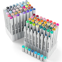 Marqueurs d'art ARRTX OROS80, 80 couleurs, stylo pinceau, marqueurs à base d'alcool, double tête, nouveau design d'emballage