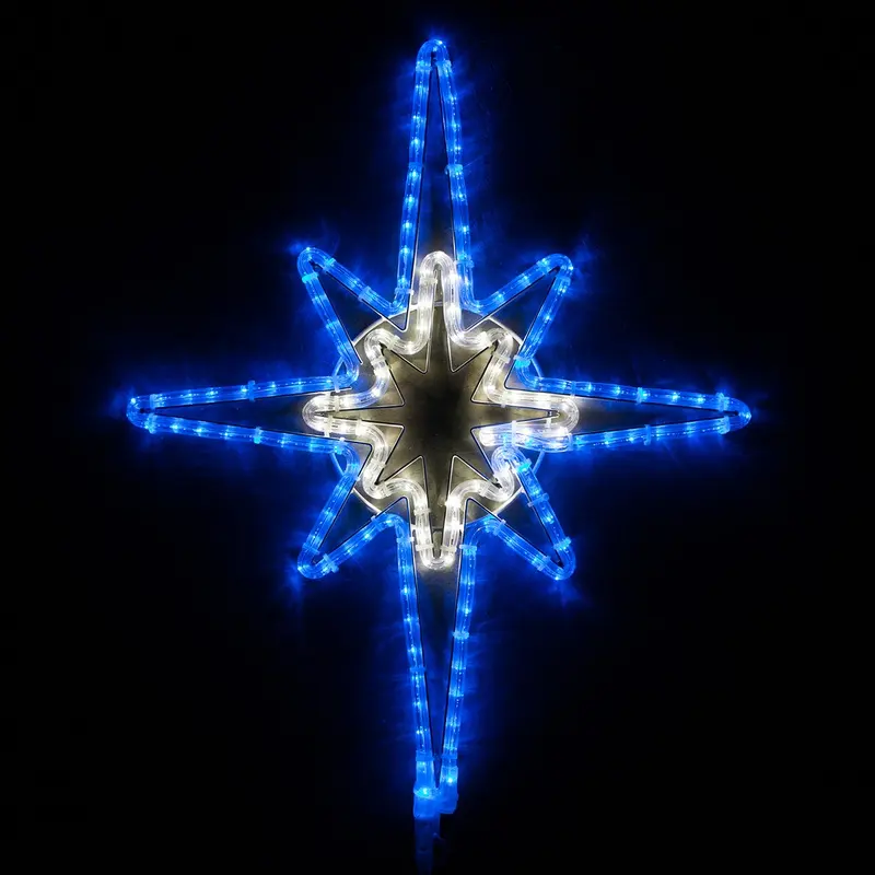 Beliebte heiß verkaufte Outdoor-Metalldraht rahmen LED-Seil hängen Bethlehem Star Urlaub saisonale dekorative luces navida