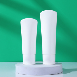 White Facial Cleanser <b>Squeeze</b> <b>Bottle</b> 100ml With Flip Cap Regular Size Cosmetic Packaging For Facial Cleansing Products - Product Image 1