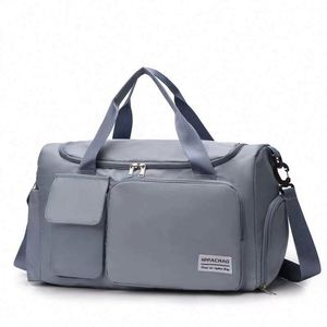 Muestra gratuita de bolsa de viaje, mochila de maternidad diagonal de gran capacidad, ligera, con separación de almacenamiento para ropa seca y mojada, moderna y deportiva. - Product Image 5