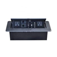 Caja de alimentación emergente de mesa de EE. UU. Caja de conexión de salida Multimedia amortiguada para conferencias/enchufe emergente de escritorio con USB VGA,Audio RJ45