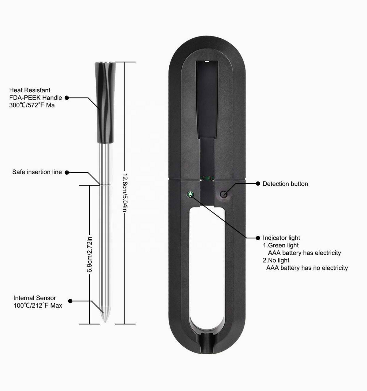 Real Wireless Oven Thermometer Digital BBQ Meat Kitchen Thermometer
