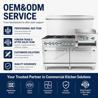 Cuisinière à gaz commerciale ETL 6 brûleurs 24'' avec plaque de cuisson, salamandre et double four 27600 BTU en acier inoxydable pour cuisine de restaurant (GPL)