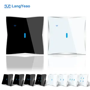 LangYeao EU UK Tuya WiFi Smart Electric Switches Voice Control Anti-scratch Grass Panel 1/2/3/4 Gang No/With Neutral Wire