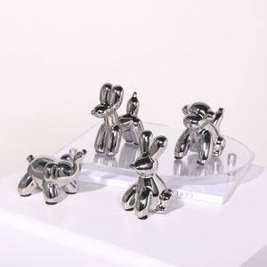 Ornements de table en céramique plaqués or de luxe écologiques, style Art déco, <span class=keywords><strong>chien</strong></span> ballon, décoration intérieure, armoire à vin écologique - Product Image 2