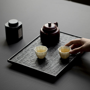Retro white ash wood charcoal roasted <b>tea</b> <b>tray</b>, dry brewing <b>tray</b>, household Chinese solid wood <b>tray</b>, <b>tea</b> set storage and - Product Image 2