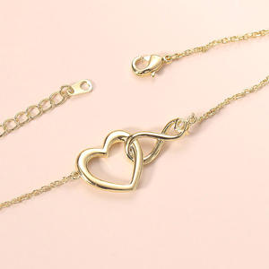 New High Quality Women Fashion Jewelry Real Gold Plated Heart Charm <b>Bracelet</b> <b>for</b> <b>Couple</b> Ready to Ship - Product Image 4