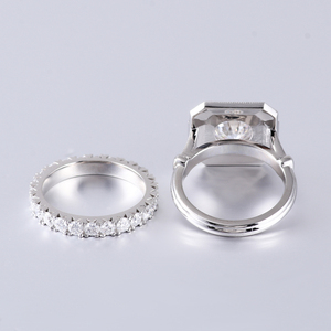 Bague en moissanite personnalisée de haute joaillerie. Certification 10K 14K 18K Or blanc Bague Femme Homme Bague de fiançailles Couple Anneaux Corée - Product Image 3