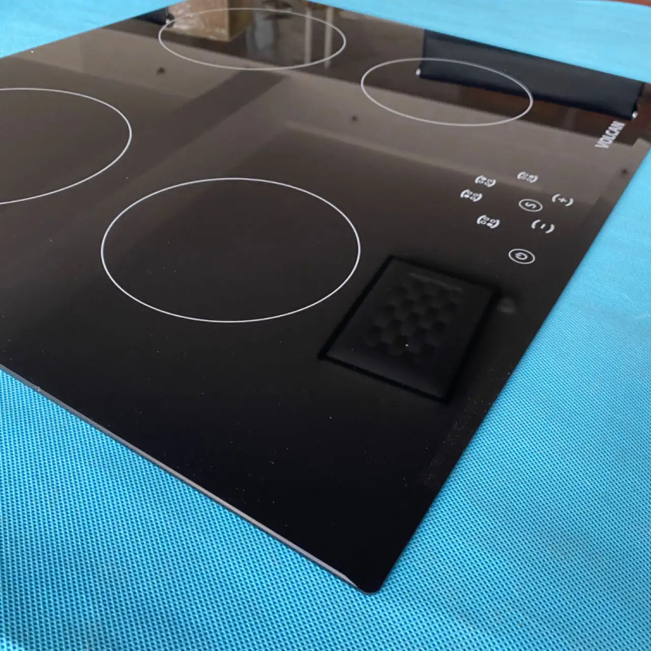 4mm 6mm electric stove top ceramic glass heat proof tempered black ceramic glass