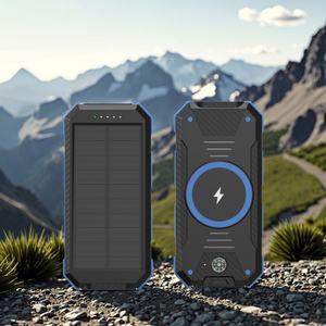 Batterie externe solaire sans fil étanche 10000 mAh pour urgences en extérieur, idéale pour téléphones portables (vente en gros) - Product Image 5