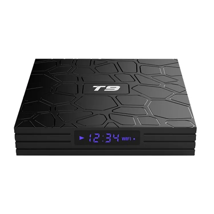 Новые 4 гб оперативной памяти, 64 гб встроенной памяти, Android 9,0 TV Box T9 RK3318 Quad Core 4G/32G USB 3,0 Smart 4 к декодер каналов кабельного телевидения компьютерной приставки к телевизору Android9.0 2,4G/5G двухъядерный процессор wi-fi