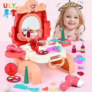 High Quality Kids Pretend Play Beauty Set Toy Backpack Toy Plastic Cosmetics Makeup Set Toys For Girls