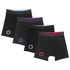 Calzoncillos bóxer para hombre CELINNE, paquete de 6, color liso, tiro medio, algodón transpirable, ropa interior masculina con logo estampado en la cintura - Product Image 5