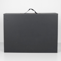 Boîte cadeau rigide en carton noir mat sur mesure, style valise, avec poignée, pour vêtements, chaussures, cadeaux de luxe