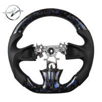 Volant en cuir perforé à 3 branches en fibre de carbone forgée pour Infiniti Q50 2013 2014 2015 2016 2017 2018 2019
