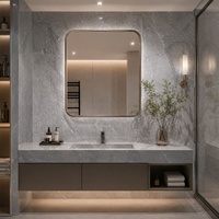 Panneau mural WYRAX en PVC effet marbre Carrara gris clair, 1220x2440mm, 3.2mm, pour rénovation intérieure et fond de télévision d'appartement