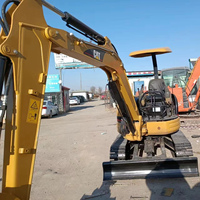 Mini-excavatrice CAT 303CR d'occasion prête à l'emploi, excavatrice Caterpillar de 3 tonnes avec cabine ouverte, excavatrice sur chenilles 303CR